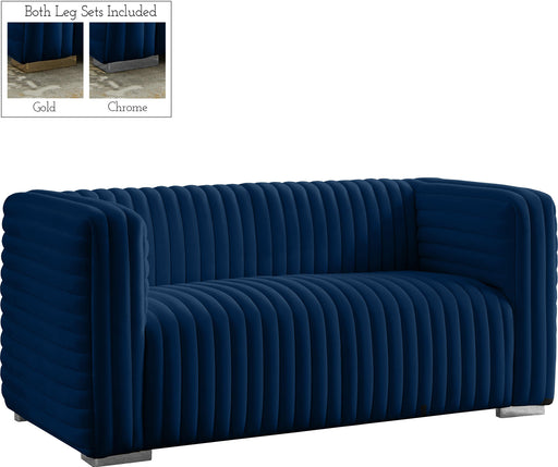 Ravish Navy Velvet Loveseat - Royal Furniture & Gifts (MI) - Multi Location
