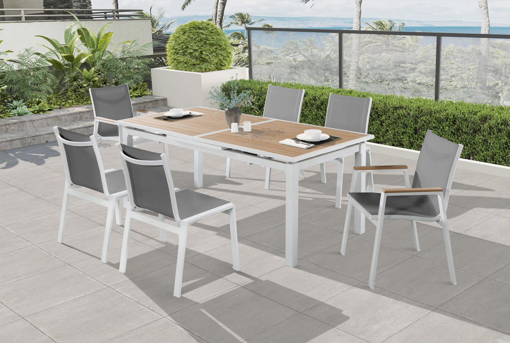 Nizuc Grey Mesh Waterproof Fabric Outdoor Patio Aluminum Mesh Dining Chair - Royal Furniture & Gifts (MI) - Multi Location