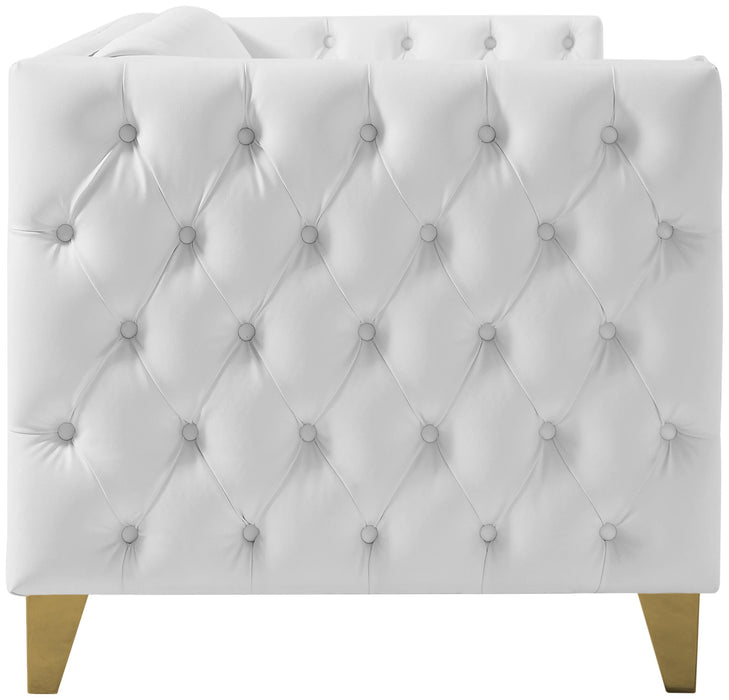 Michelle White Faux Leather Sofa - Royal Furniture & Gifts (MI) - Multi Location