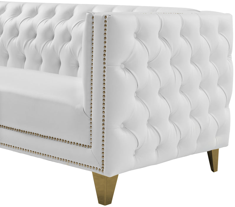 Michelle White Faux Leather Sofa - Royal Furniture & Gifts (MI) - Multi Location