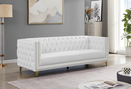 Michelle White Faux Leather Sofa - Royal Furniture & Gifts (MI) - Multi Location