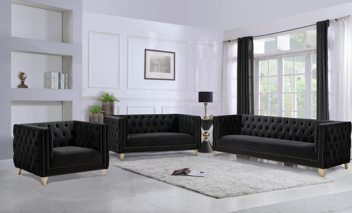 Michelle Black Velvet Sofa - Royal Furniture & Gifts (MI) - Multi Location