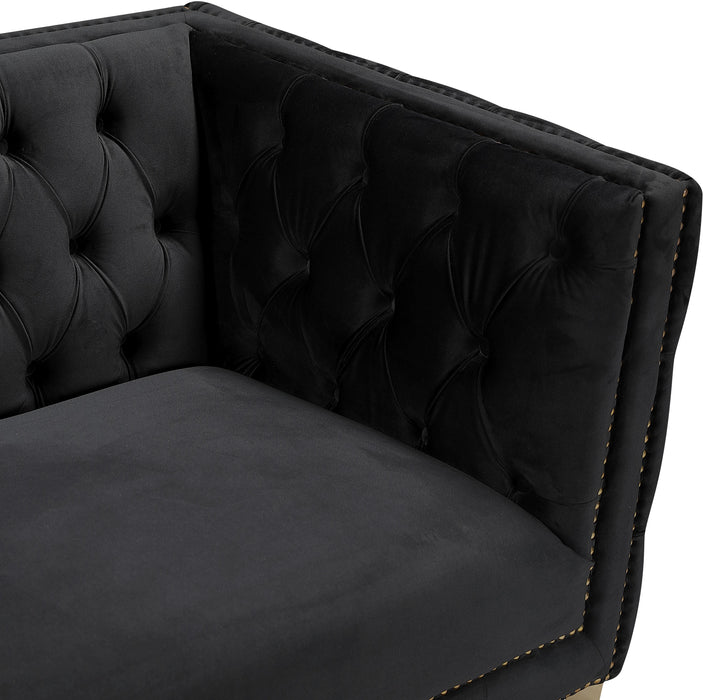Michelle Black Velvet Loveseat - Royal Furniture & Gifts (MI) - Multi Location