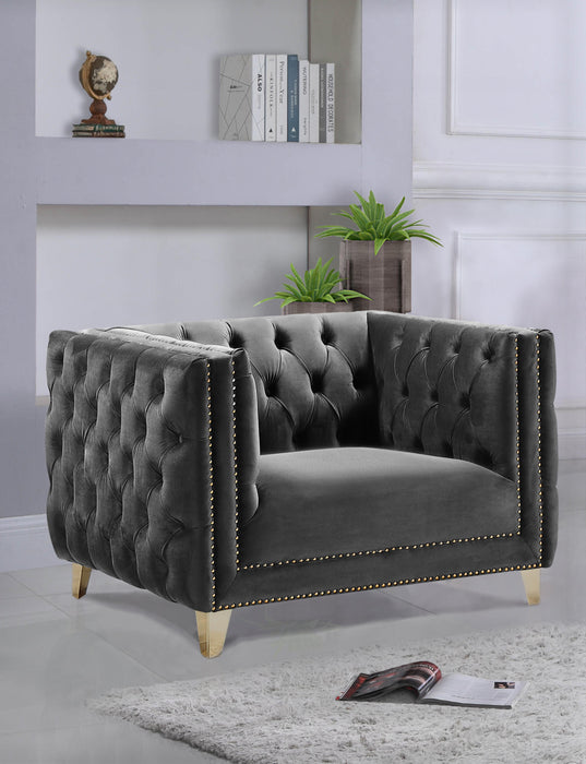 Michelle Grey Velvet Chair - Royal Furniture & Gifts (MI) - Multi Location