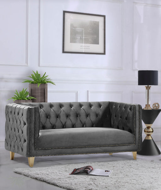 Michelle Grey Velvet Loveseat - Royal Furniture & Gifts (MI) - Multi Location