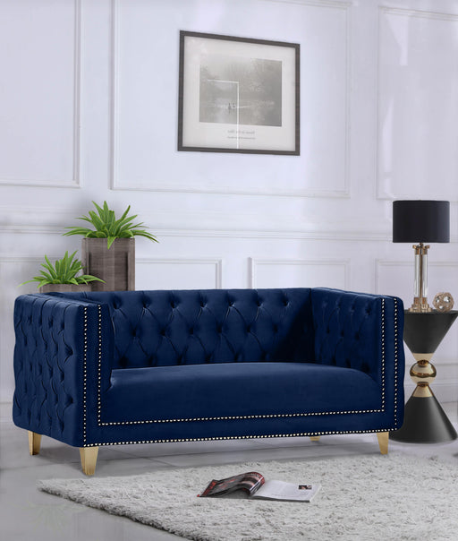 Michelle Navy Velvet Loveseat - Royal Furniture & Gifts (MI) - Multi Location