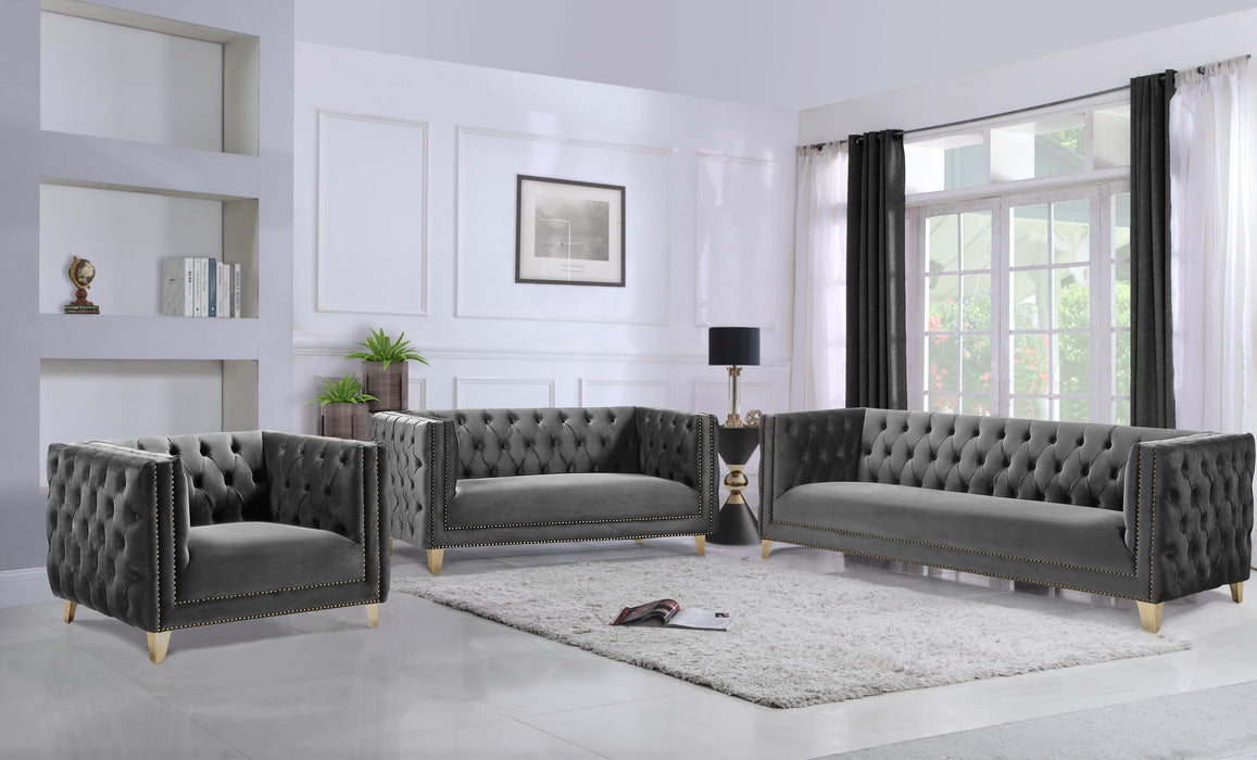 Michelle Grey Velvet Sofa - Royal Furniture & Gifts (MI) - Multi Location