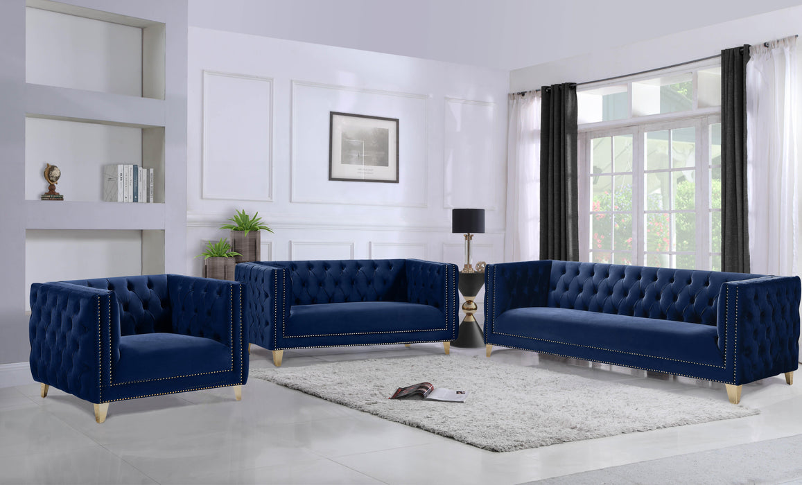 Michelle Navy Velvet Sofa - Royal Furniture & Gifts (MI) - Multi Location