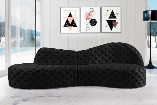 Royal Black Velvet 2pc. Sectional - Royal Furniture & Gifts (MI) - Multi Location