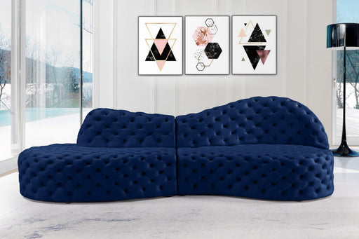 Royal Navy Velvet 2pc. Sectional - Royal Furniture & Gifts (MI) - Multi Location