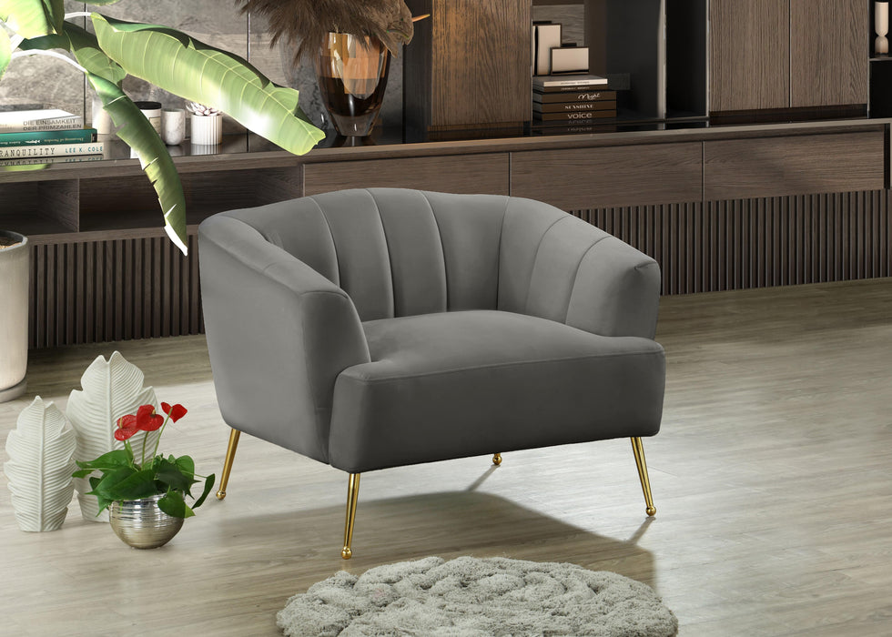 Tori Grey Velvet Chair - Royal Furniture & Gifts (MI) - Multi Location