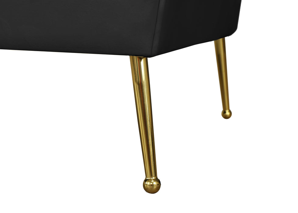 Hermosa Black Velvet Loveseat - Royal Furniture & Gifts (MI) - Multi Location