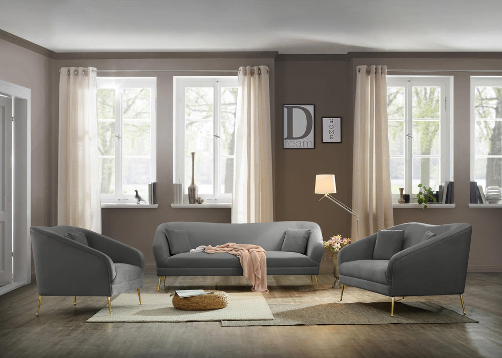 Hermosa Grey Velvet Sofa - Royal Furniture & Gifts (MI) - Multi Location
