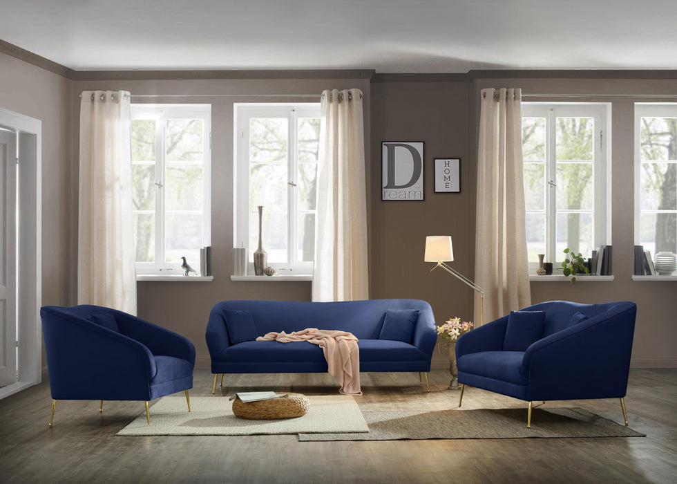 Hermosa Navy Velvet Sofa - Royal Furniture & Gifts (MI) - Multi Location