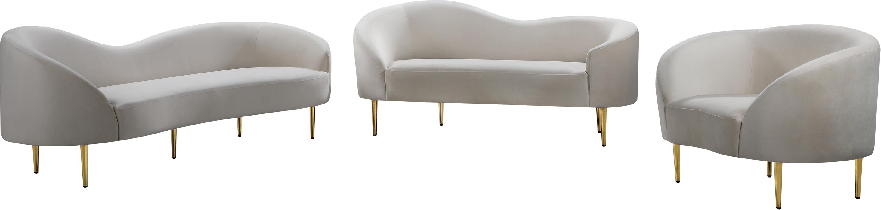Ritz Cream Velvet Loveseat - Royal Furniture & Gifts (MI) - Multi Location