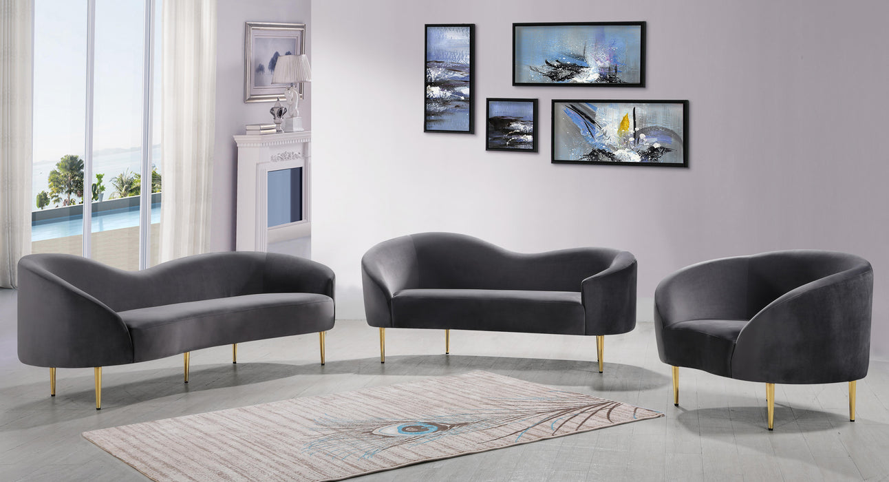 Ritz Grey Velvet Loveseat - Royal Furniture & Gifts (MI) - Multi Location