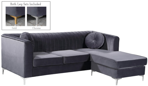 Eliana Grey Velvet 2pc. Reversible Sectional - Royal Furniture & Gifts (MI) - Multi Location