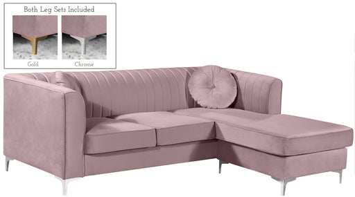 Eliana Pink Velvet 2pc. Reversible Sectional - Royal Furniture & Gifts (MI) - Multi Location