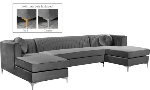Graham Grey Velvet 3pc. Sectional - Royal Furniture & Gifts (MI) - Multi Location