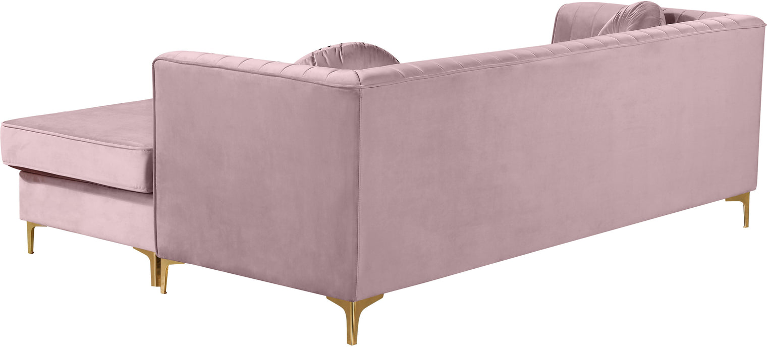 Eliana Pink Velvet 2pc. Reversible Sectional - Royal Furniture & Gifts (MI) - Multi Location