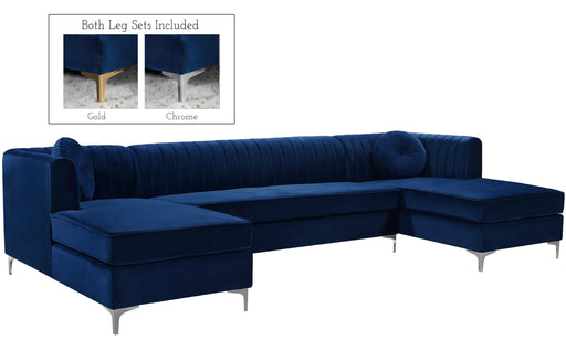 Graham Navy Velvet 3pc. Sectional - Royal Furniture & Gifts (MI) - Multi Location
