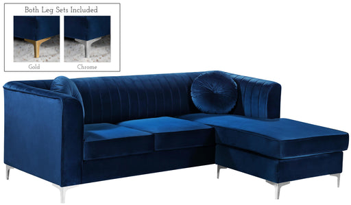 Eliana Navy Velvet 2pc. Reversible Sectional - Royal Furniture & Gifts (MI) - Multi Location