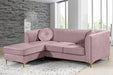 Eliana Pink Velvet 2pc. Reversible Sectional - Royal Furniture & Gifts (MI) - Multi Location