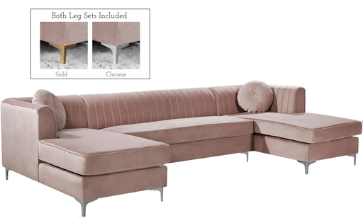 Graham Pink Velvet 3pc. Sectional - Royal Furniture & Gifts (MI) - Multi Location