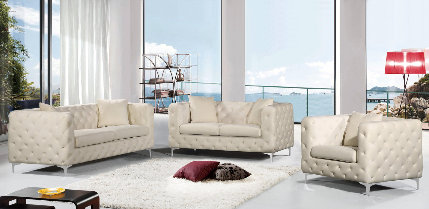 Scarlett Cream Velvet Loveseat - Royal Furniture & Gifts (MI) - Multi Location