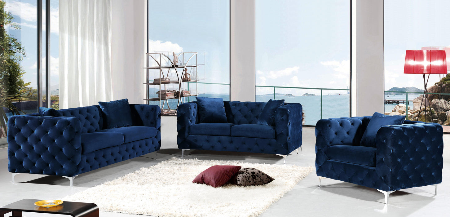 Scarlett Navy Velvet Sofa - Royal Furniture & Gifts (MI) - Multi Location