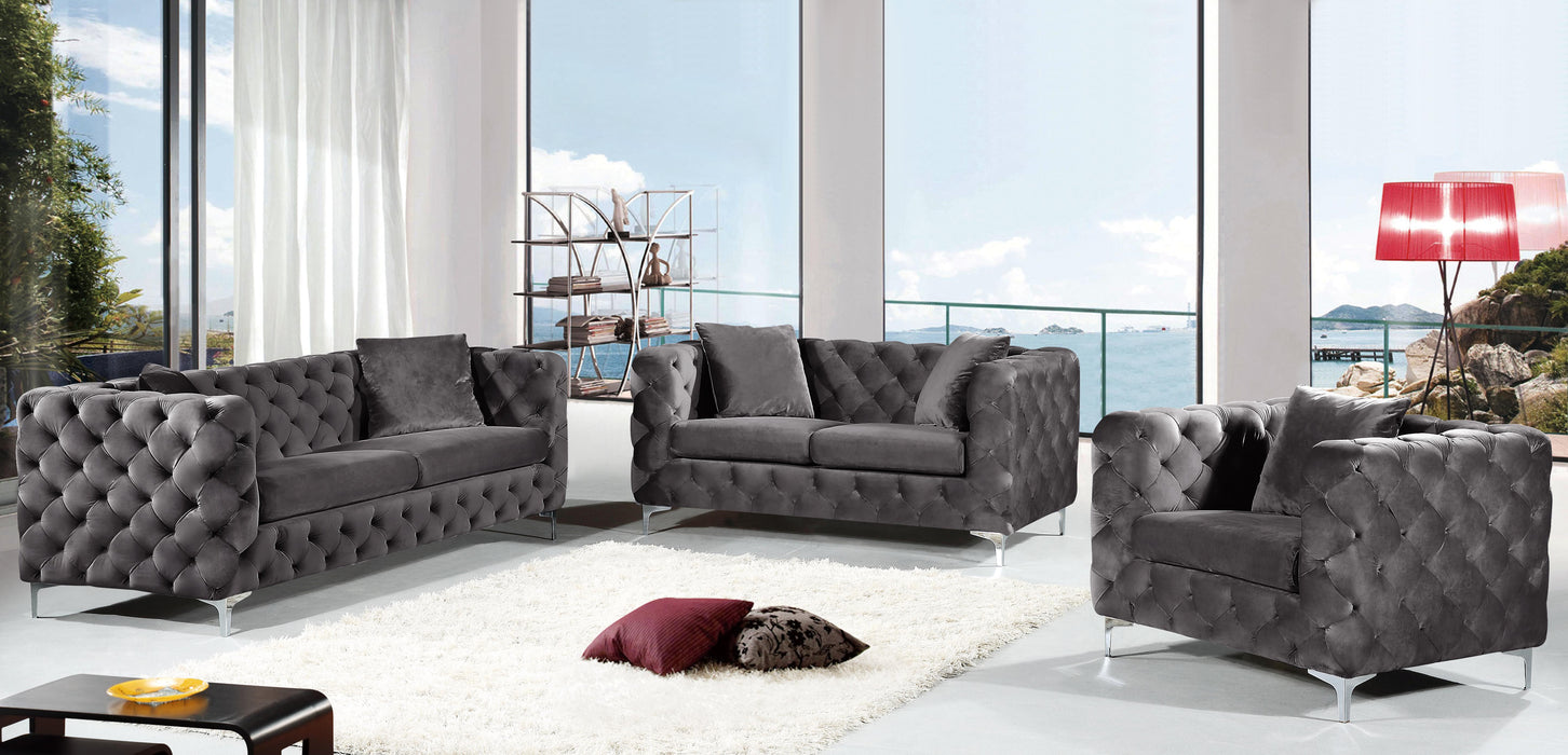 Scarlett Grey Velvet Sofa - Royal Furniture & Gifts (MI) - Multi Location