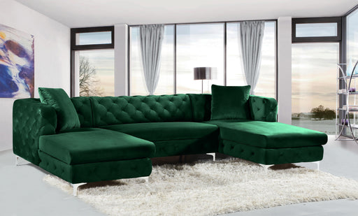 Gail Green Velvet 3pc. Sectional - Royal Furniture & Gifts (MI) - Multi Location