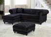 Sabrina Black Velvet 2pc. Reversible Sectional - Royal Furniture & Gifts (MI) - Multi Location