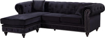 Sabrina Black Velvet 2pc. Reversible Sectional - Royal Furniture & Gifts (MI) - Multi Location