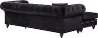 Sabrina Black Velvet 2pc. Reversible Sectional - Royal Furniture & Gifts (MI) - Multi Location