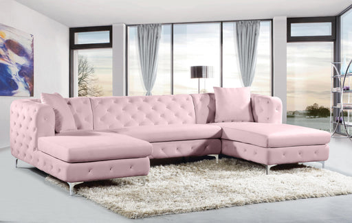 Gail Pink Velvet 3pc. Sectional - Royal Furniture & Gifts (MI) - Multi Location