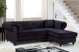 Sabrina Black Velvet 2pc. Reversible Sectional - Royal Furniture & Gifts (MI) - Multi Location