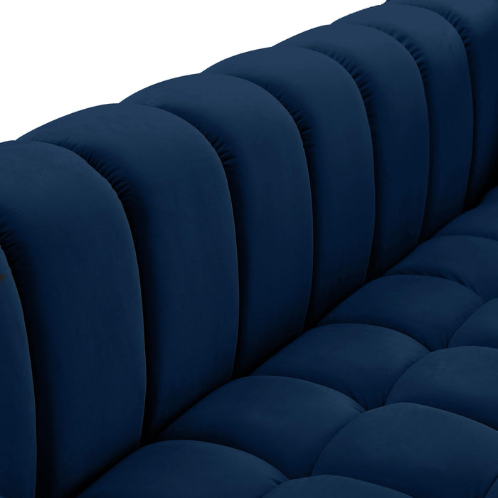 Gwen Navy Velvet Loveseat - Royal Furniture & Gifts (MI) - Multi Location