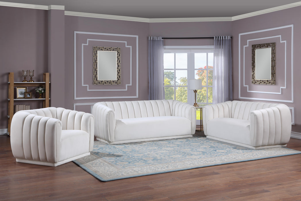 Dixie Cream Velvet Loveseat - Royal Furniture & Gifts (MI) - Multi Location