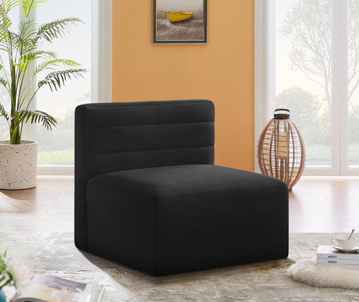 Quincy Black Velvet Modular Armless Chair - Royal Furniture & Gifts (MI) - Multi Location