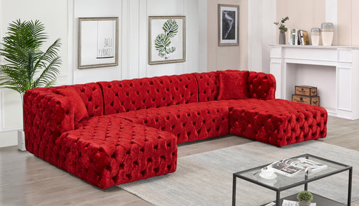 Coco Red Velvet 3pc. Sectional (3 Boxes) - Royal Furniture & Gifts (MI) - Multi Location