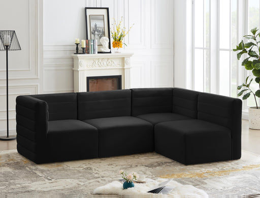 Quincy Black Velvet Modular Sectional - Royal Furniture & Gifts (MI) - Multi Location
