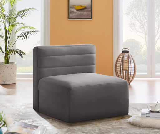 Quincy Grey Velvet Modular Armless Chair - Royal Furniture & Gifts (MI) - Multi Location