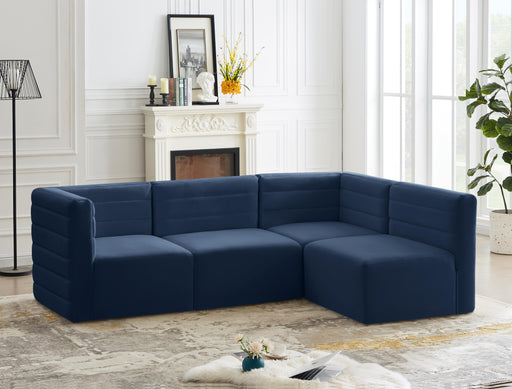 Quincy Navy Velvet Modular Sectional - Royal Furniture & Gifts (MI) - Multi Location