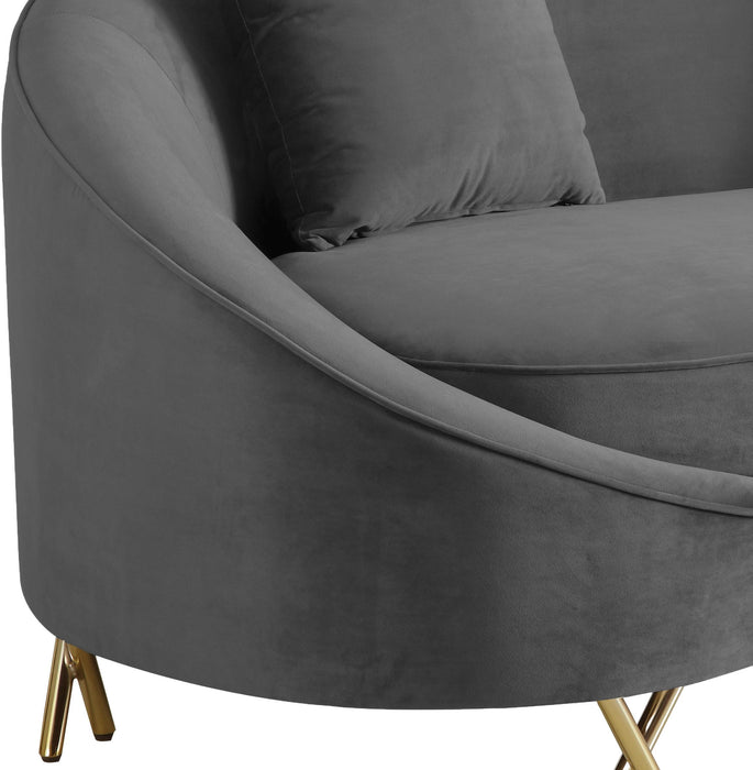 Serpentine Grey Velvet Sofa - Royal Furniture & Gifts (MI) - Multi Location