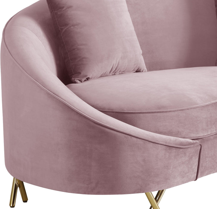 Serpentine Pink Velvet Loveseat - Royal Furniture & Gifts (MI) - Multi Location