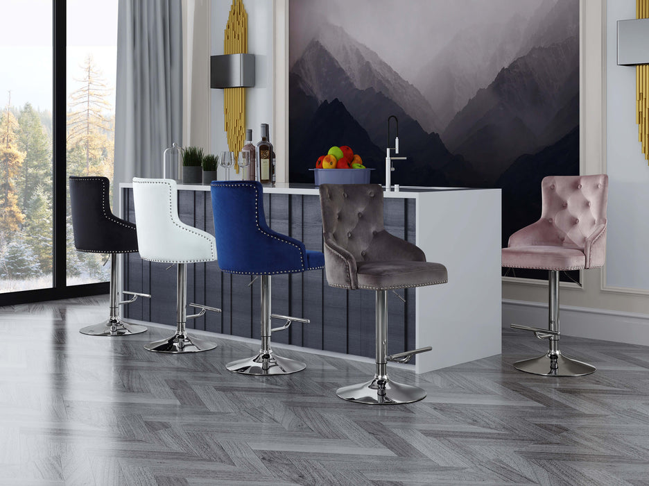 Claude Grey Velvet Adjustable Stool - Royal Furniture & Gifts (MI) - Multi Location