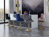 Claude Grey Velvet Adjustable Stool - Royal Furniture & Gifts (MI) - Multi Location