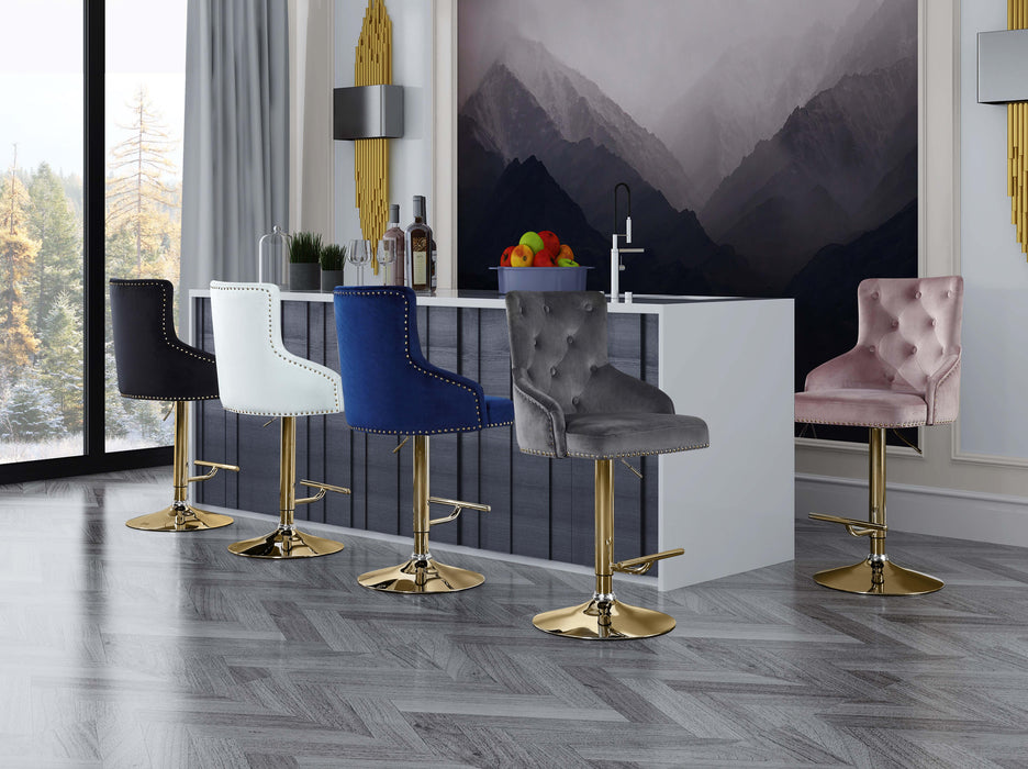 Claude Grey Velvet Adjustable Stool - Royal Furniture & Gifts (MI) - Multi Location