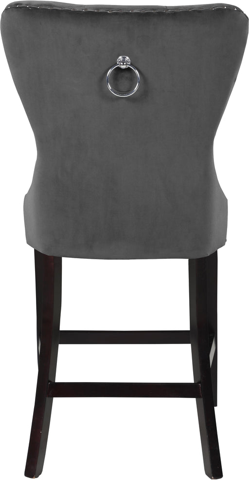 Nikki Grey Velvet Stool - Royal Furniture & Gifts (MI) - Multi Location